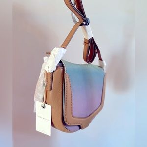Lucky Brand Bria Crossbody Bag Leather Ombré ✨ Sunset Gradient purple yellow